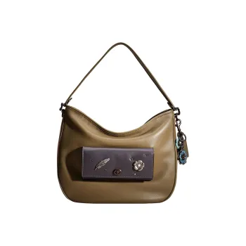 COACH Tabby Smooth Leather Shoulder Bag Crossbody Bag Handbag Large Size Women's Grass Green