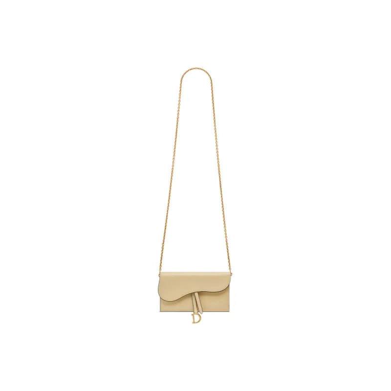 DIOR Saddle Sheepskin Saddle Bag, Shoulder Bag, Crossbody Bag, Wallet Women's Light Yellow/Light Yellow-5