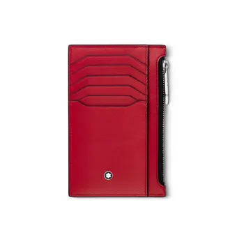 MONTBLANC Meisterstuck Cow Leather Wallet, Card Holder Men's Red