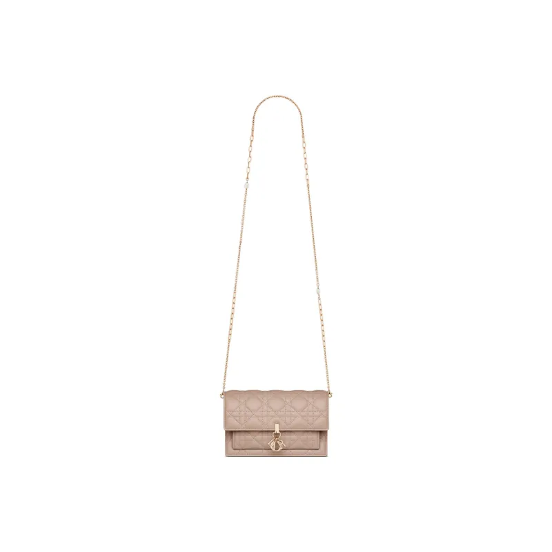 DIOR Lady Dior Sheepskin Handheld Shoulder Bag Crossbody Bag Women's Hazelnut Berry-4