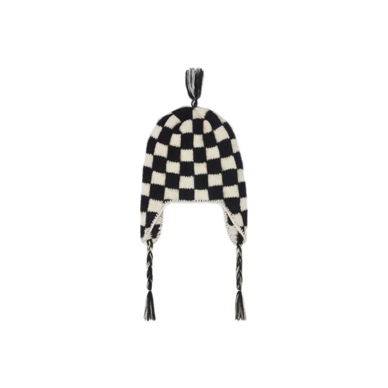 CELINE Peruvian Beanie In Checked Alpaca Wool-1