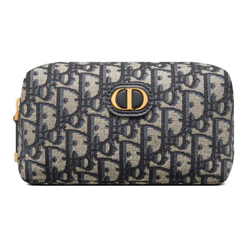 DIOR 30 Montaigne Oblique Printed Fabric Clutch Women's Blue-0