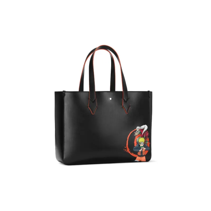 MONTBLANC Montblanc X Naruto Capsule Collection Full Grain Cow Leather Tote Bag Shopping Bag Handbag Men's Black-1