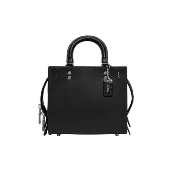 COACH Rogue Leather Shoulder Bag Crossbody Bag Handbag Small Size Women's Black