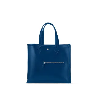 MONTBLANC Grain Calfskin Tote Bag, Shopping Bag, Handbag Men's Midnight Blue