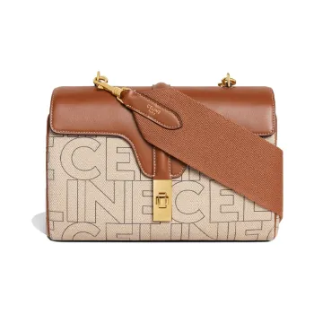 CELINE Fabric With Calfskin Shoulder Bag Crossbody Bag Women's Natural/Tan