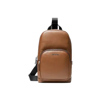 MICHAEL KORS MK Cooper Pebbled Leather Handbag, Shoulder Bag, Crossbody Bag, Sling Bag Men's Brown