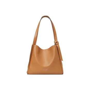 Kate Spade Knott Cow Leather Handbag, Shoulder Bag Large Size Women's Brown Yellow