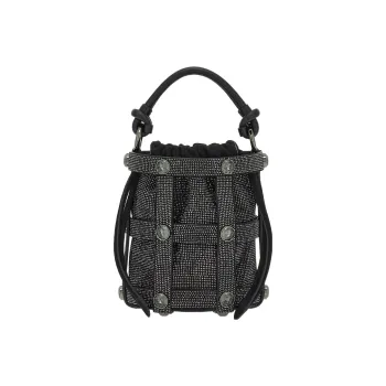 FERRAGAMO CAGE Goat Suede Bucket Bag Hobo Bag Shoulder Bag Crossbody Bag Handbag Women's Black
