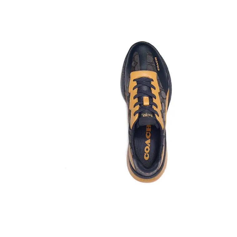 COACH Slip Resistant Low Top Sports Casual Shoes Men's Black Yellow-2