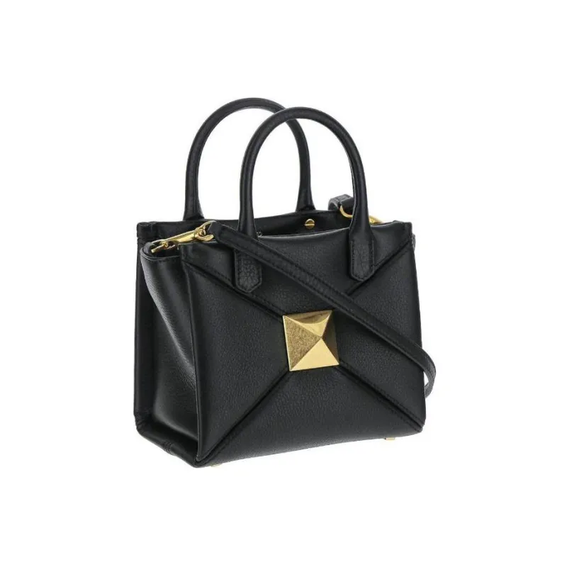 Valentino Leather Shoulder Bag, Crossbody Bag, Handbag Women's Black-2