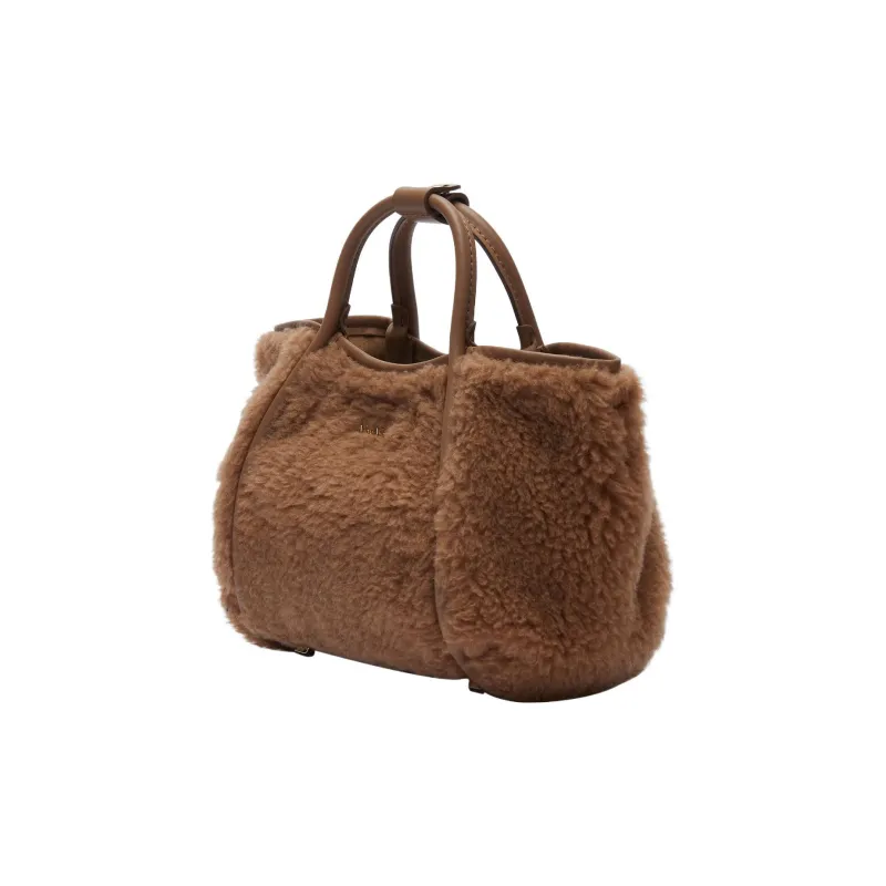MaxMara Teddy Series Cow Leather Detail Shoulder Bag Crossbody Bag Handbag Mini Women's Camel-2