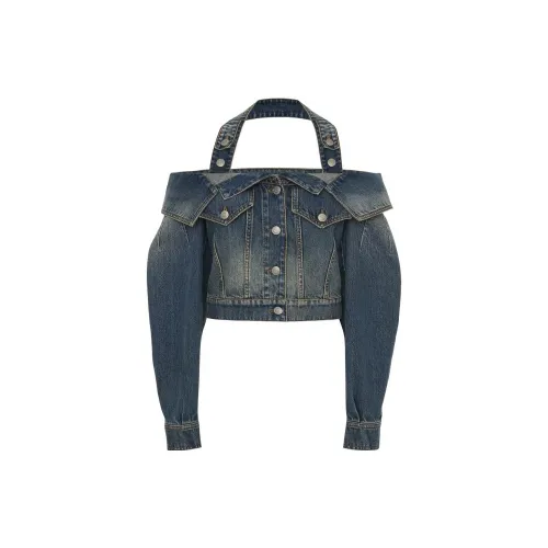 Alexander McQueen Denim Jackets Women's Vintage Blue