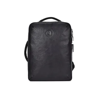 Hush Puppies Vegetable Tanned Top Grain Cow Leather Backpack Tubas Men's Black