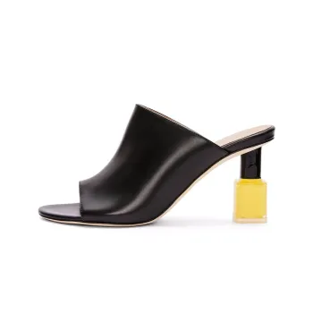LOEWE Slide Slippers Women's Black Yellow