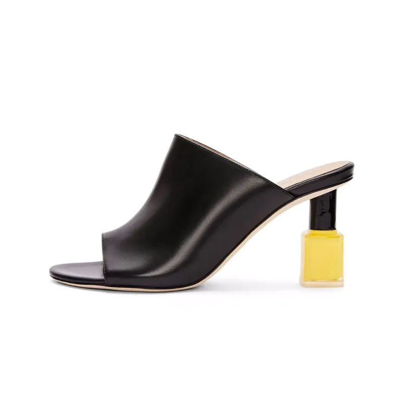 LOEWE Slide Slippers Women's Black Yellow-0