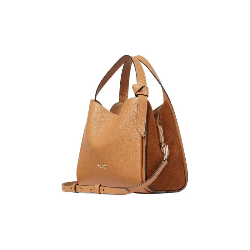 Kate Spade Knott Cow Leather Handbag, Shoulder Bag Women's Brown Yellow-1