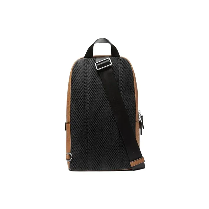MICHAEL KORS MK Cooper Pebbled Leather Handbag, Shoulder Bag, Crossbody Bag, Sling Bag Men's Brown-2