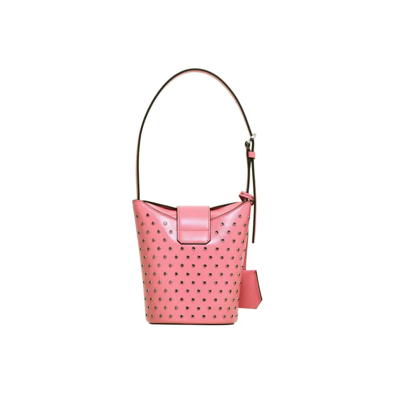 FERRAGAMO Trifolio Calfskin Bucket Bag Handbag Shoulder Bag Women's Pink-2