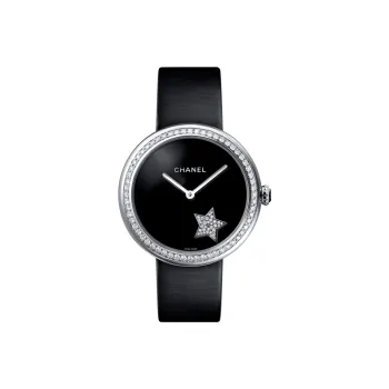CHANEL MADEMOISELLE PRIVÉ Collection Wrist Watch Automatic Mechanical Movement Satin Strap Black Dial Women's Watch