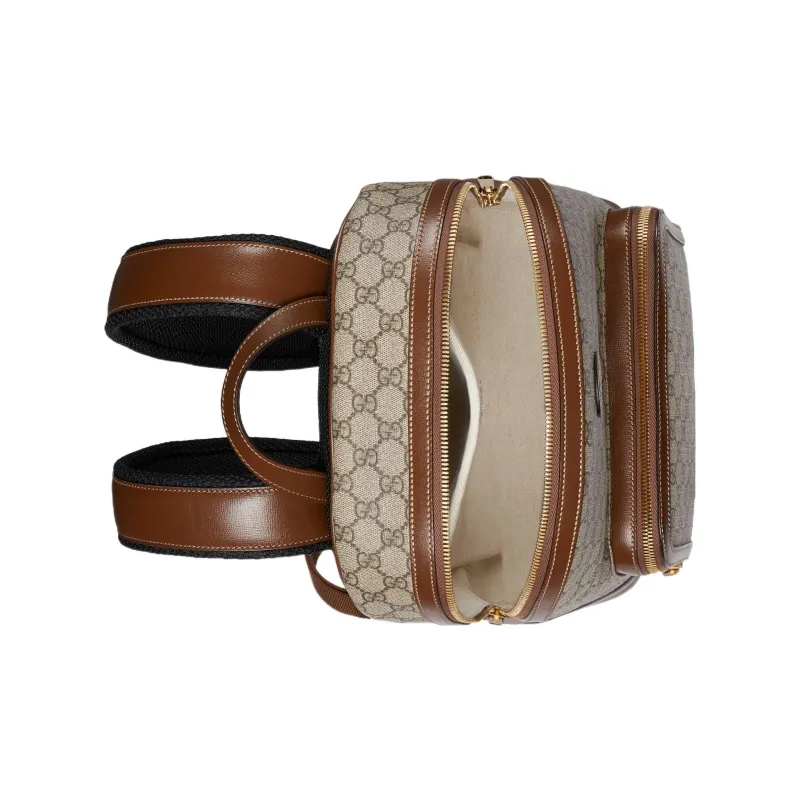 GUCCI GG Retro Series Canvas With Leather Trim Backpack Backpack Men's Beige/Ebony-5