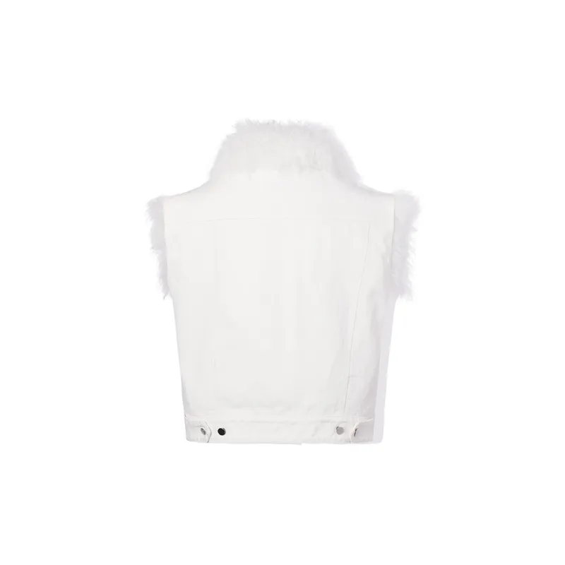LA CRAWFISH Vest Coat Women's White-1