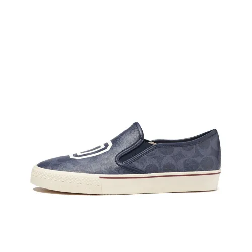 COACH Varsity Low-Top Stylish Skateboarding Shoes Men's Denim Blue