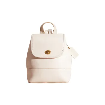 COACH Turnlock Glove Tanning Backpack Small Size Women's Chalk White