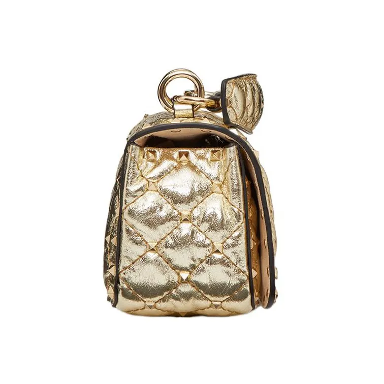 Valentino ROCKSTUD SPIKE Calfskin Crossbody Bag, Shoulder Bag Women's Gold-3