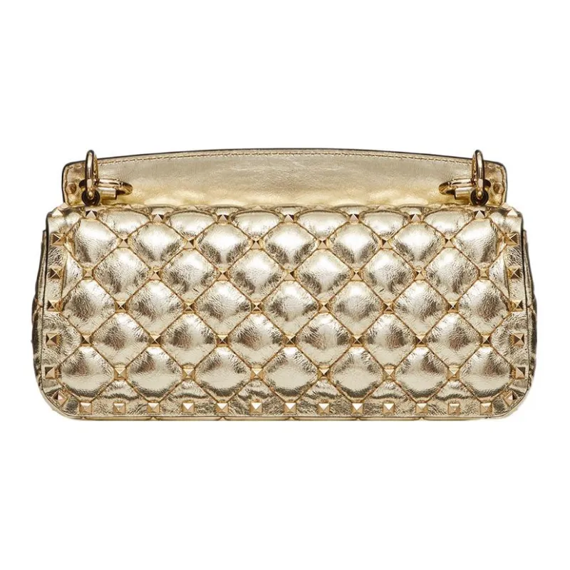 Valentino ROCKSTUD SPIKE Calfskin Crossbody Bag, Shoulder Bag Women's Gold-1