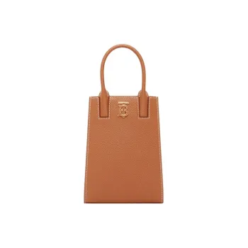 Burberry Frances Calfskin Tote Bag, Shopping Bag, Handbag Mini Women's Warm Chestnut Brown