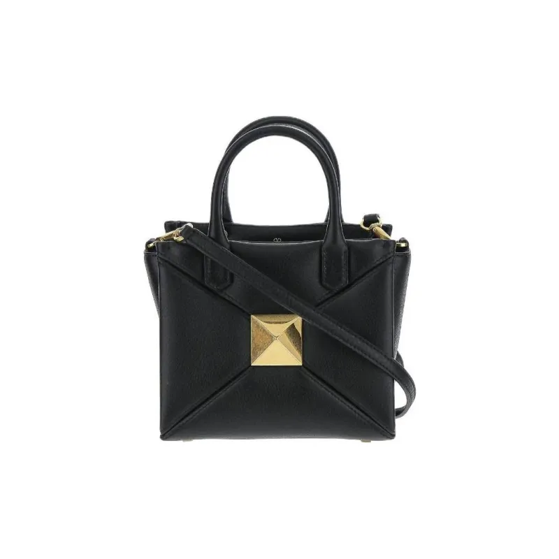 Valentino Leather Shoulder Bag, Crossbody Bag, Handbag Women's Black-0