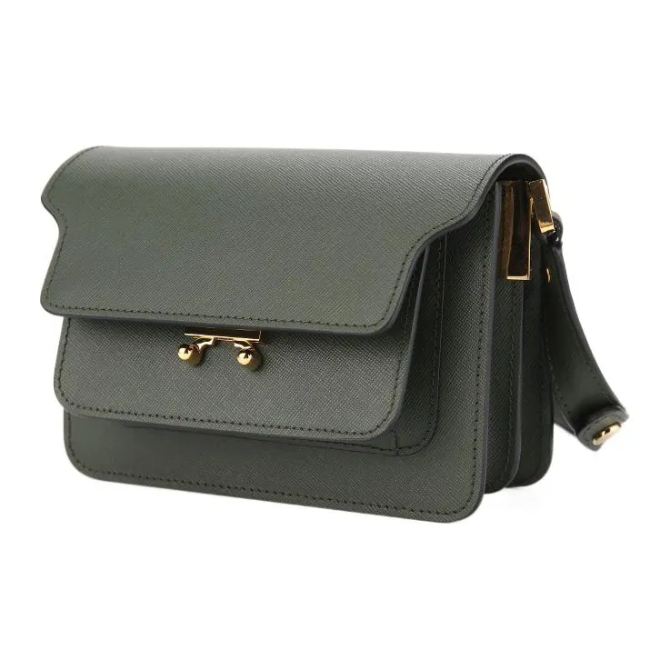 MARNI Trunk Cow Leather Crossbody Bag Shoulder Bag Mini Women's Forest Color-1