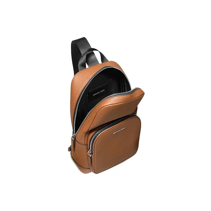 MICHAEL KORS MK Cooper Pebbled Leather Handbag, Shoulder Bag, Crossbody Bag, Sling Bag Men's Brown-1
