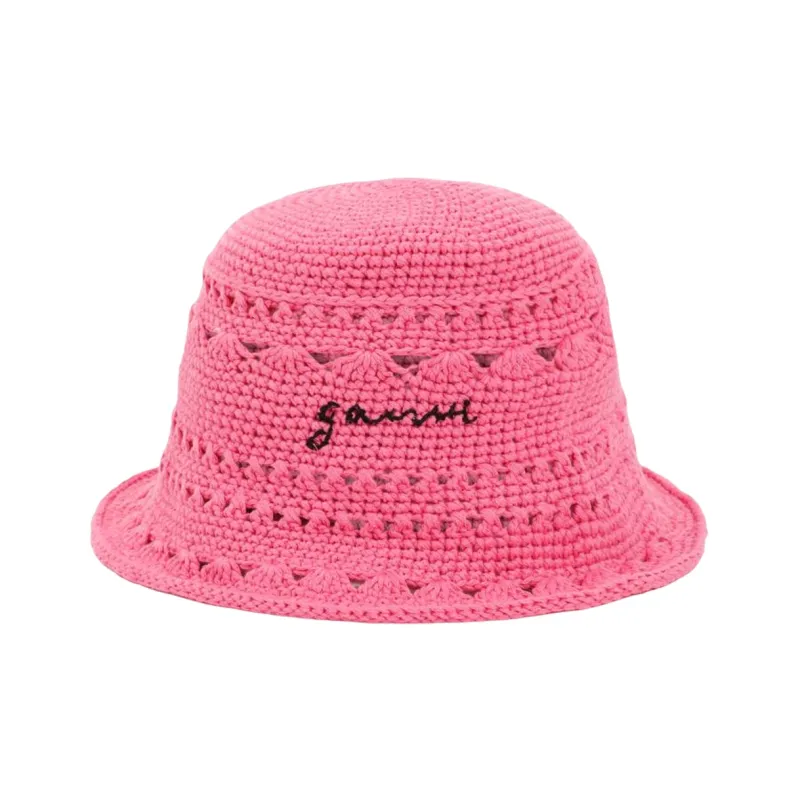 GANNI Cotton Bucket Hats Women's-0