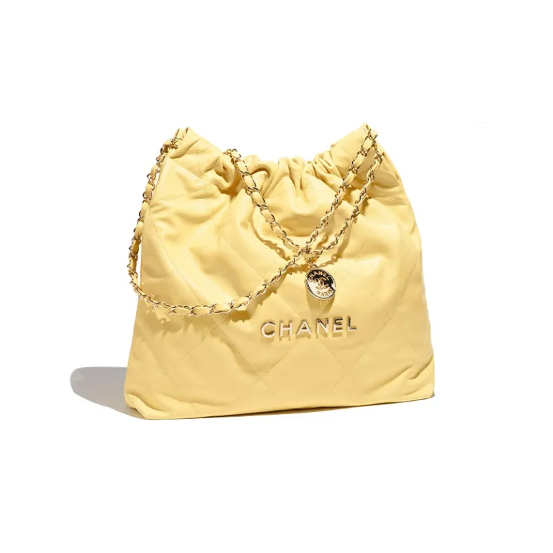CHANEL 23C Early Spring Calfskin Tote Bag, Shopping Bag, Shoulder Bag, Handbag Medium Size Women's Yellow-1
