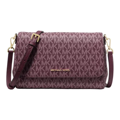 MICHAEL KORS Coated Canvas With Leather Trim Handheld Shoulder Bag Crossbody Bag Medium Size Women's Purple