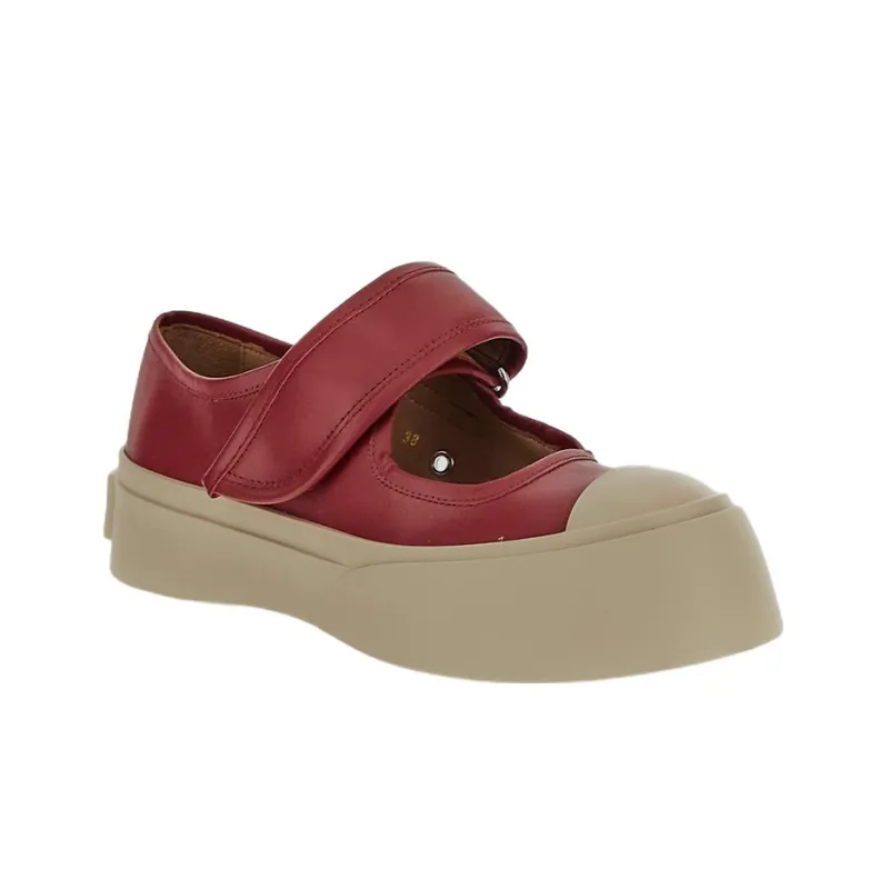MARNI Pablo Mary Jane Stylish Skateboarding Shoes Women's Red-3