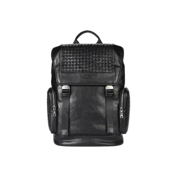 Hush Puppies Vegetable Tanned Top Grain Cow Leather Handheld Backpack Tubas Men's Black