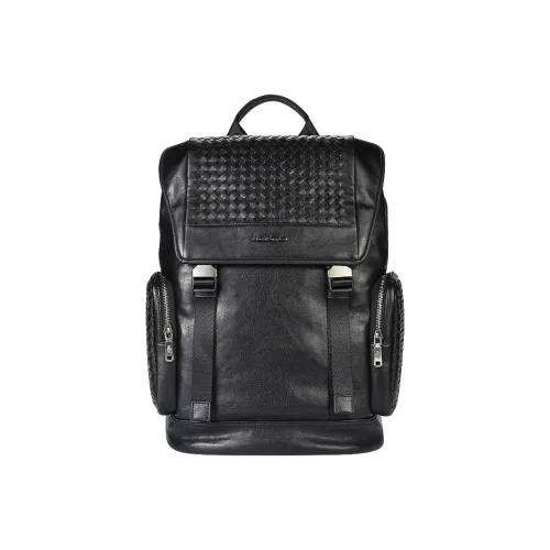 Hush Puppies Vegetable Tanned Top Grain Cow Leather Handheld Backpack Tubas Men's Black