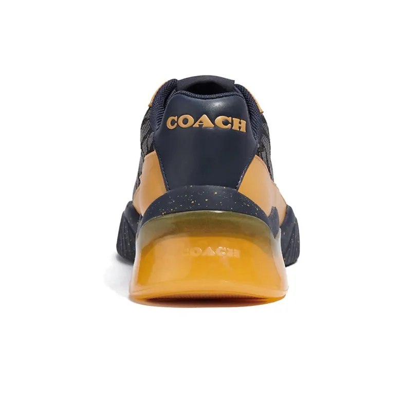 COACH Slip Resistant Low Top Sports Casual Shoes Men's Black Yellow-3