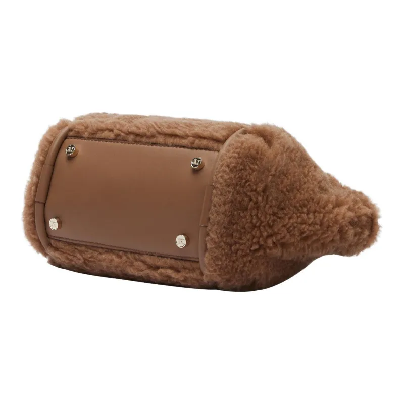 MaxMara Teddy Series Cow Leather Detail Shoulder Bag Crossbody Bag Handbag Mini Women's Camel-3