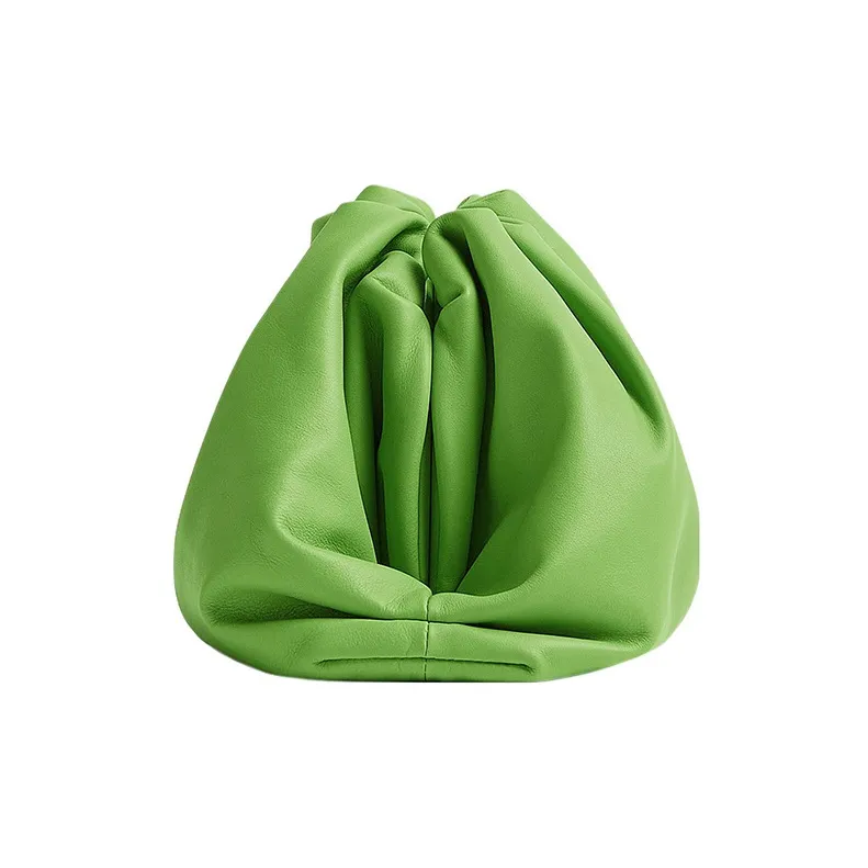 Bottega Veneta POUCH Cloud Bag Cow Leather Clutch Women's Lemon Green-1