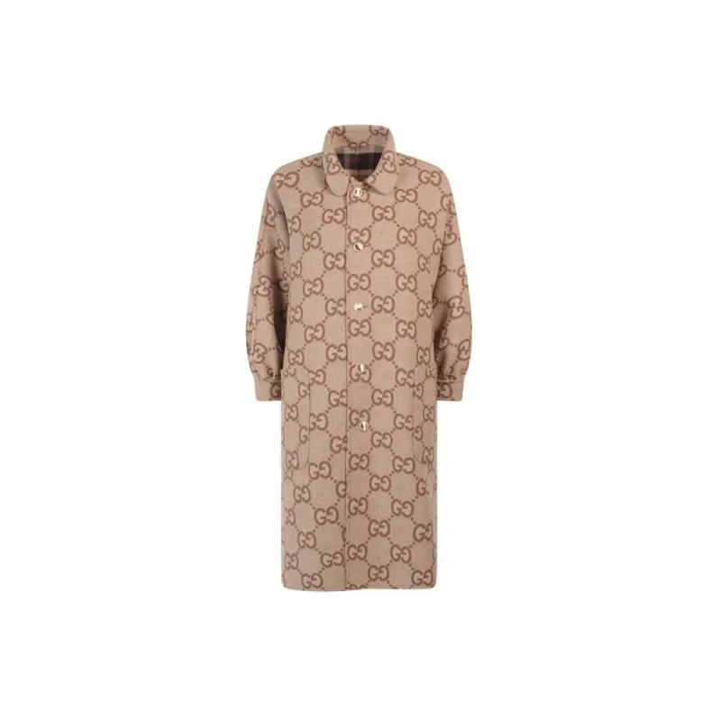GUCCI Reversible Gg Cape style Coat-2