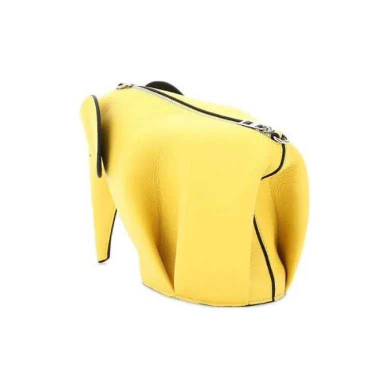 LOEWE Cow Leather Small Elephant Crossbody Bag Mini Women's Yellow-1