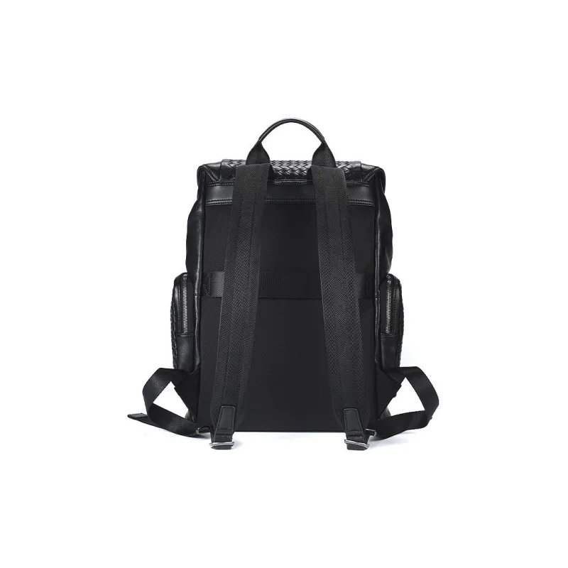 Hush Puppies Vegetable Tanned Top Grain Cow Leather Handheld Backpack Tubas Men's Black-2