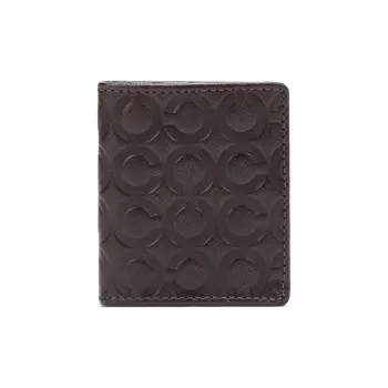 COACH Wallet Cow Leather Coin Purses Wallets Women's Taupe