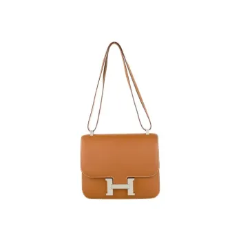 HERMES Constance Epsom Leather Crossbody Bag Shoulder Bag Women's 37 Gold Gold Brown