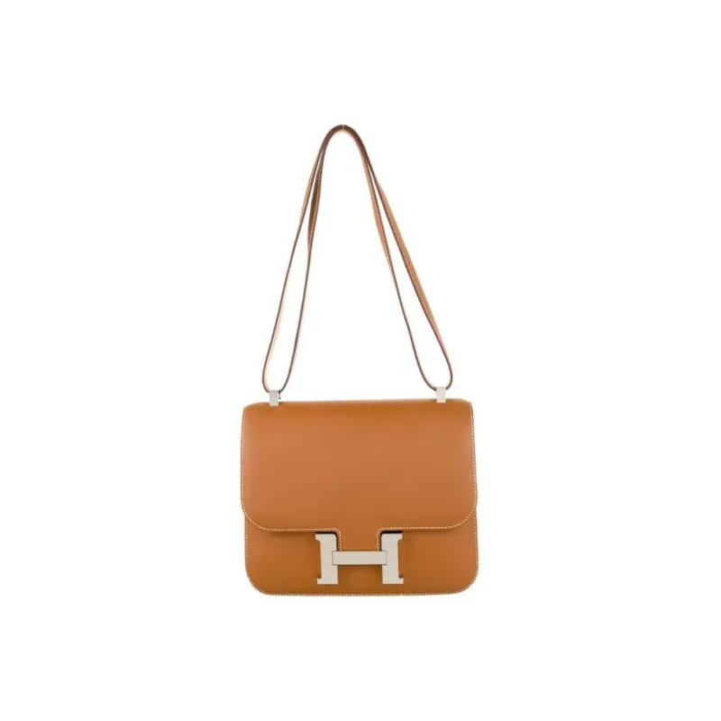 HERMES Constance Epsom Leather Crossbody Bag Shoulder Bag Women's 37 Gold Gold Brown-0