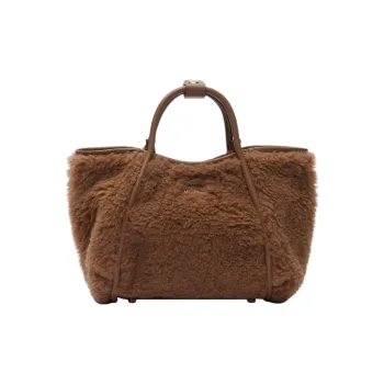 MaxMara Teddy Series Cow Leather Detail Shoulder Bag Crossbody Bag Handbag Mini Women's Camel